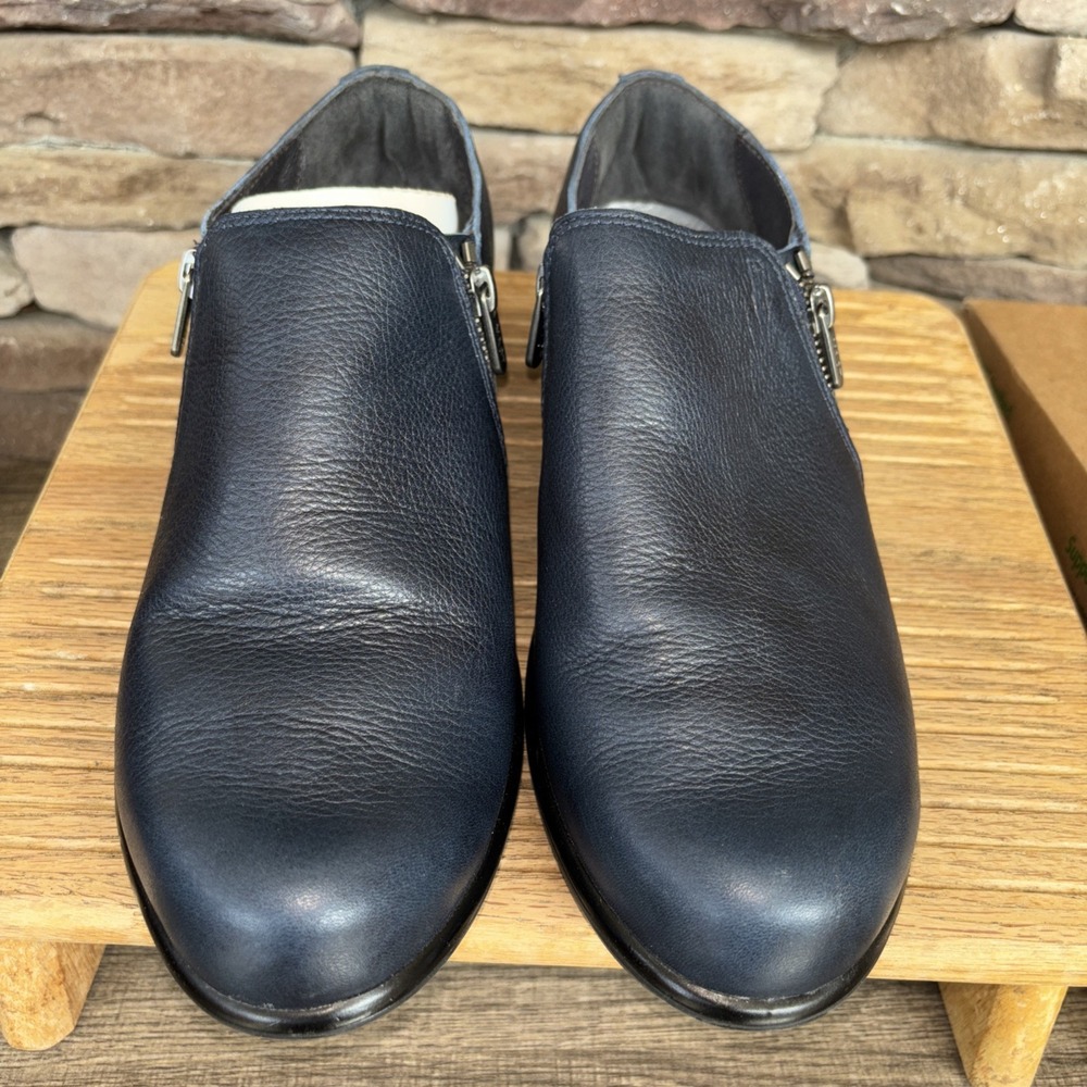 Naot Navy Leather Slip-On Ankle Booties